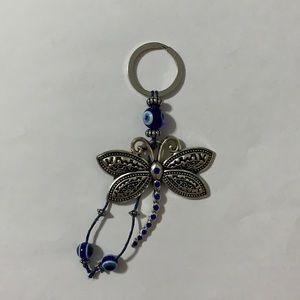Evil Eye Dragonfly Keychain